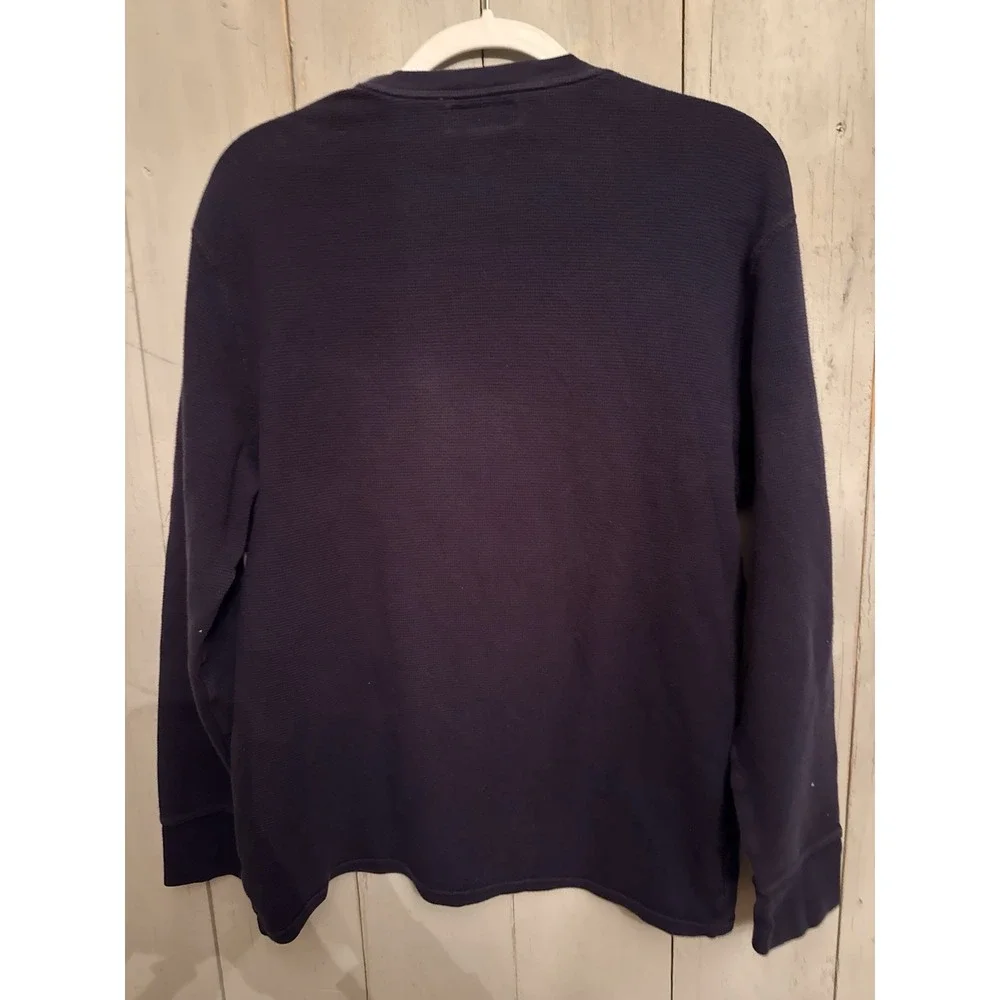 POLO By RALPH LAUREN Thermal Long Sleeve Shirt Men's‎ XLarge Blue White Logo